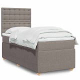 Cumpara ieftin Pat box spring cu saltea, gri taupe, 80x200 cm, textil