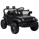 AIYAPLAY Mașină Electrică pentru Copii 12V, Buggy Electric pentru Copii, 2-4 km/h, 2 Motoare, Telecomandă, Baterie Litiu, Negru | Aosom Romania