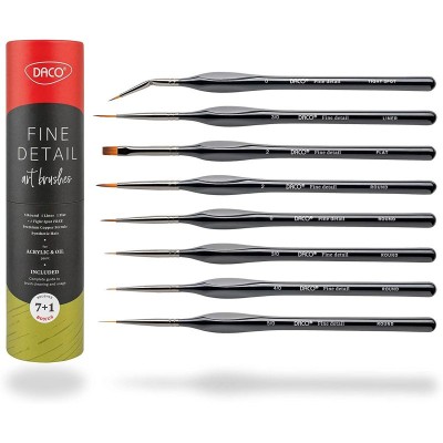 Pensule Set 7+1 pentru miniatura si detaliu DACO foto