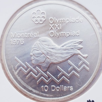 30 Canada 10 Dollars 1975 Montreal Hurdles km 102 argint foto