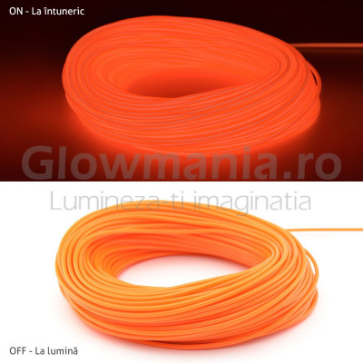Fir electroluminescent neon flexibil el wire 5 mm culoare portocaliu foto