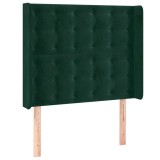 Cumpara ieftin Tablie pat cu aripioare verde inchis 83x16x118/128 cm catifea
