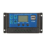 Controler de incarcare pentru panou solar PWM 12V/24V 30A cu display, 2 porturi USB SafetyGuard Surveillance