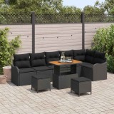 Cumpara ieftin Set de canapele pentru gradina 9 buc. 8-Numar de locuri Negru