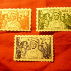 Serie Algeria 1949 UPU , 3 valori