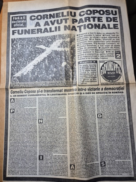 evenimentul zilei 15 noiembrie 1995 - moartea lui corneliu coposu