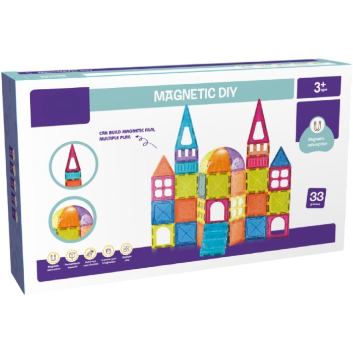 Set de constructie magnetic - 33 piese (7.5 cm)