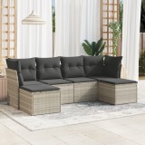 Gossi set canapele de gradina cu perne, 6 piese gri deschis poliratan