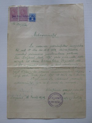 Rara!Adeverinta promovare 1939 Scoala primara particulara polona Lujeni/Cernauti foto