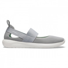 Pantofi Crocs Women&#039;s LiteRide Mary Jane Gri - Light Grey/White