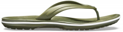 Slapi Crocs Crocband Flip Verde - Army Green/White foto