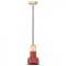 Pendul tavan soclu e27 material lemn/ciment - rosu