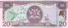 Bancnota Trinidad &amp; Tobago 20 Dolari 2006 - P49c UNC ( vezi descriere )