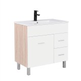 Neo 80 dulap de bază cu chiuvetă sonoma stejar-alb