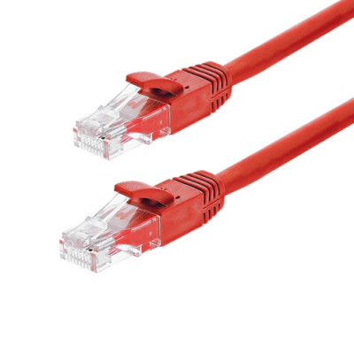 Patch cord Gigabit UTP cat6, LSZH, 5.0m, rosu - ASYTECH Networking TSY-PC-UTP6-5M-R SafetyGuard Surveillance foto