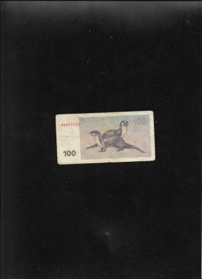 Rar! Lituania 100 talonas 1992 seria001016 foto