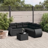 Cumpara ieftin Gossi set mobilier de gradina cu perne, 6 piese, negru, poliratan