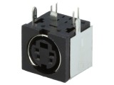 Soclu DIN mini mamă 4 PIN ecranat THT pentru PCB 100V 1A