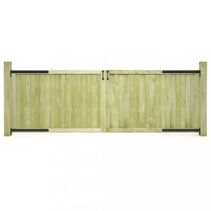 vidaXL Porți de grădină, 2 buc., 300x100 cm, lemn de pin tratat 45339