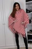 BL996-23 Poncho cu model in dungi si guler lat