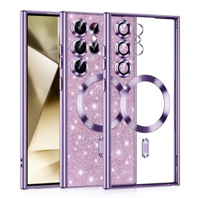 Husa pentru Samsung Galaxy S24 Ultra - Techsuit Luxury Glitter MagSafe - Light Purple foto