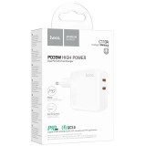 Incarcator Retea 35W, Dual Ports, USB-C, QC 3.0, Fast Charging, Lucky Series, HOCO (CA110A)