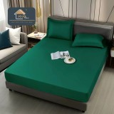 Cumpara ieftin Husa de Pat Impermeabila cu Elastic +2 Fete de Perna, 180x200cm, Verde - JOJ689