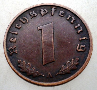 B.028 GERMANIA 1 REICHSPFENNIG 1937 A foto
