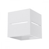 Lampă De Perete Lobo Alb Din Aluminiu, 1 Bec Pătrat Modern De Interior.