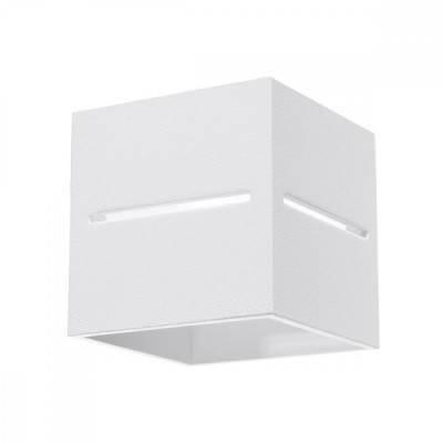 Lampă De Perete Lobo Alb Din Aluminiu, 1 Bec Pătrat Modern De Interior. foto