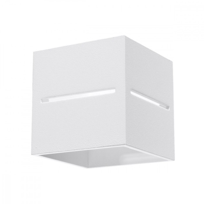 Lampă De Perete Lobo Alb Din Aluminiu, 1 Bec Pătrat Modern De Interior.