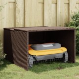 Garaj pentru masina de tuns iarba maro 86x90x52/57 cm poliratan GartenMobel Dekor, vidaXL