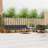 vidaXL Set de canapele de exterior cu pernă 7 pcs Natural și Antracit 3367235