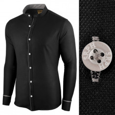 Camasa pentru barbati, neagra, slim fit - Neo Elegance (Marime: L) foto