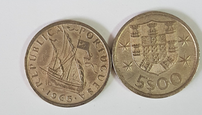 Portugalia 5 escudos 1965