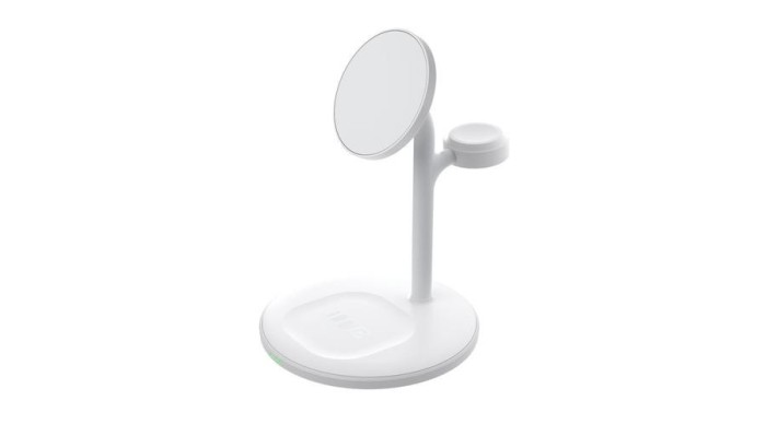 Suport pentru &icirc;ncărcător inductiv Greencell MagScape MagSafe 3-&icirc;n-1 pentru iPhone, Apple Watch, AirPods și alte căști fără fir