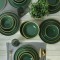Keramika Set de vesela - Green/Gold Nordic - 24 bucăți - 6 persoane - Stoneware