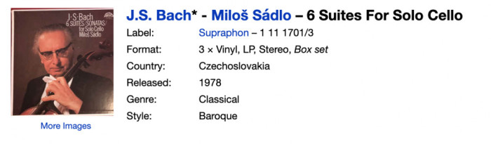 J.S. Bach - Milo&scaron; S&aacute;dlo &lrm;&ndash; 6 Suites For Solo Cello
