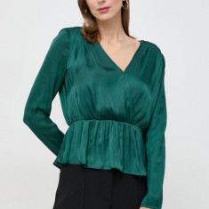 Morgan bluza femei, culoarea verde, neted