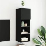 Cumpara ieftin Comodă TV cu lumini LED, negru, 30,5x30x90 cm