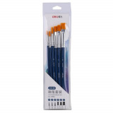 Cumpara ieftin Set 6 Pensule Pictura Deli, Varf Tesit Si Rotund, Pensule De Pictura, Set De Pensule Pentru Pictura, Pensoane Pictura, Pensoane De Pictat, Set De Pens