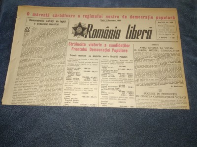 ZIARUL ROMANIA LIBERA 5 DECEMBRIE 1950 ALEGERI foto