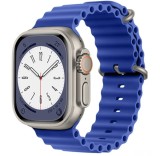 Cumpara ieftin Curea THD Ocean Band, compatibila cu Apple Watch Ultra 49 mm/Apple Watch 42/44/45 mm, marime universala, culoarea albastru oceanic