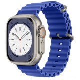 Curea THD Ocean Band, compatibila cu Apple Watch Ultra 49 mm/Apple Watch 42/44/45 mm, marime universala, culoarea albastru oceanic