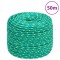 vidaXL Fr&acirc;nghie de barcă, verde, 6 mm, 50 m, polipropilenă