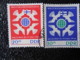 DDR-CONGRESUL MONDIAL HELSINKI-SERIE COMPLETA-STAMPILATE, Stampilat