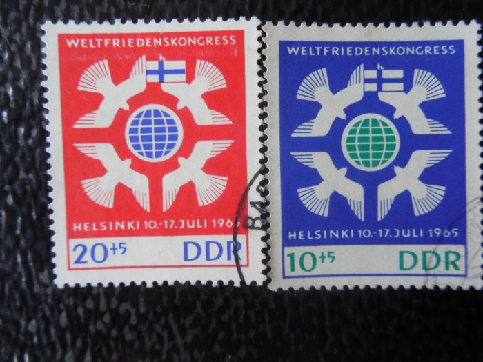 DDR-CONGRESUL MONDIAL HELSINKI-SERIE COMPLETA-STAMPILATE