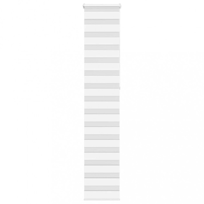 Jaluzea tip zebra alb lățime țesătură 35,9 cm poliester