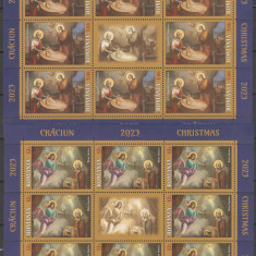 ROMANIA 2023 CRACIUN Minicoli cu 8 timbre +1 vinieta LP.2443 MNH**