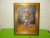 NATURA STATICA cu FLORI de COLT si GENTIENE , pictura in ULEI , inramata , tablou, Realism